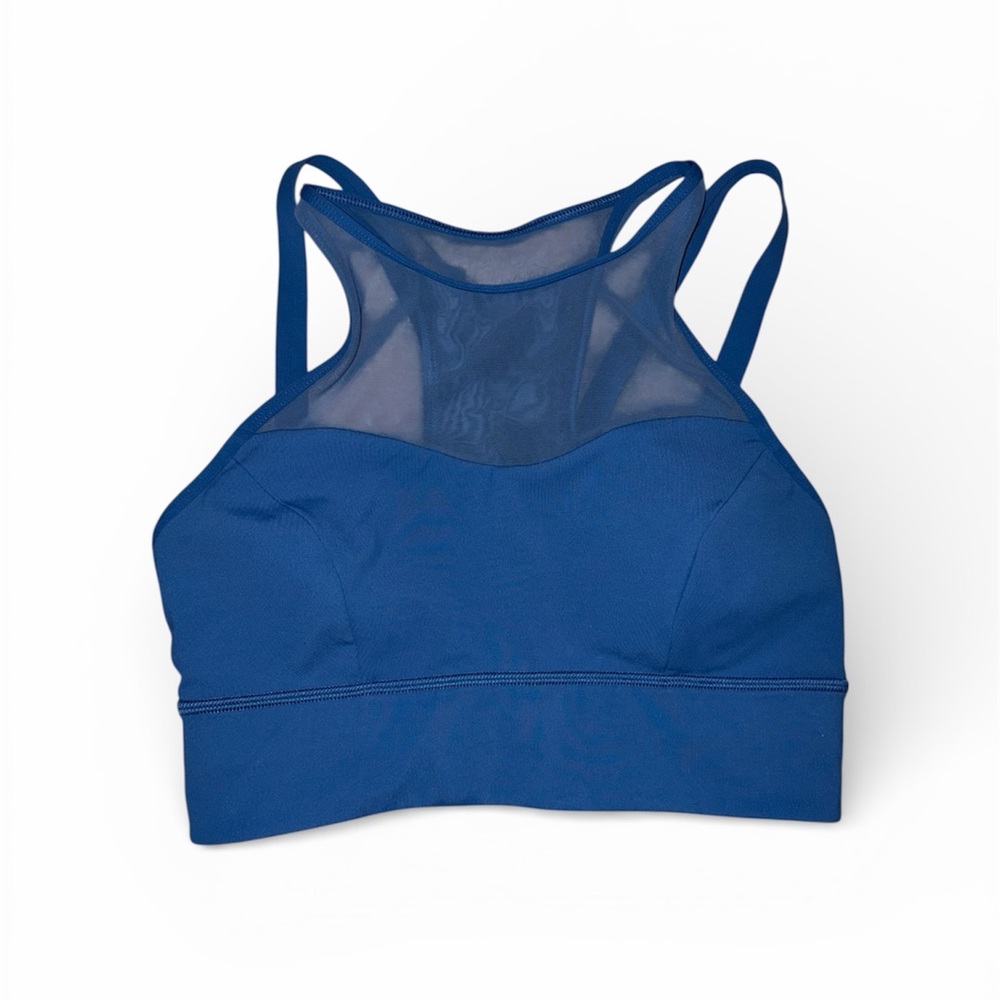 Lululemon Sun Setter Women’s Bra Royal Blue Size 6 EUC Full-On Luxtreme Mesh Gym